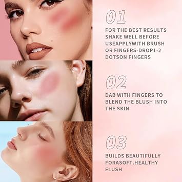 Liquid Blush for Cheeks, Matte Cream Blush Stick, Long-Wearing, Waterproof, Soft, Natural Finish, Pink