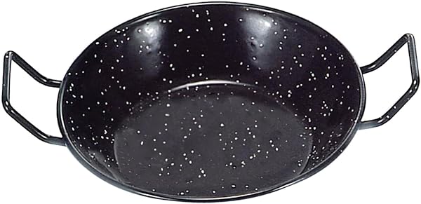Garcima Garcima - Gerimport29 – Double Frying Pan - Deep with Handles - Enamelled - Black - Size: 36 x 30 x 10 cm in use