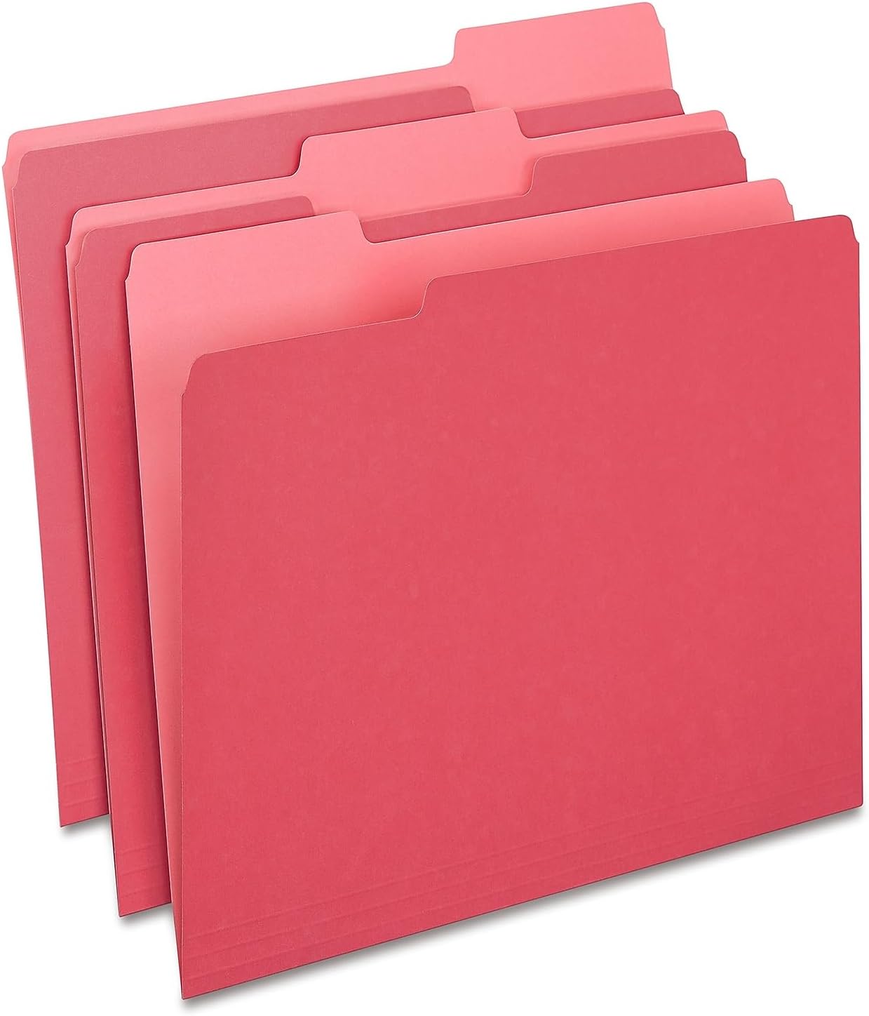 Staples File Folders, 1/3-Cut Tab, Assorted Position, Letter Size, Perfect for Home, Office, Classroom, 100-Pack, Red