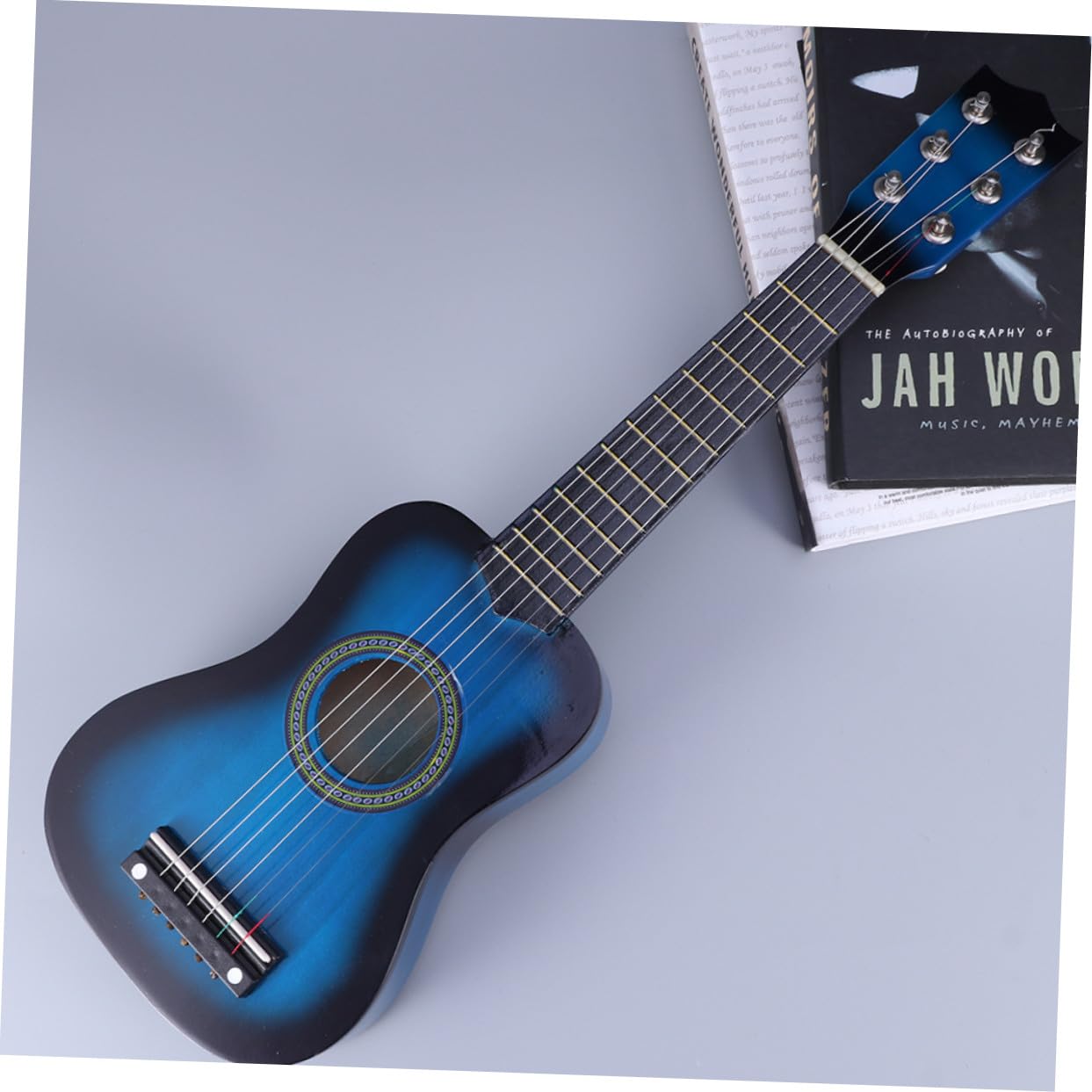 Chitarra Giocattolo Bambini 23 Pollici in Legno Blu | Strumento Musicale Portatile, Superficie Liscia e Bordi Arrotondati, Festa Scuola Decor