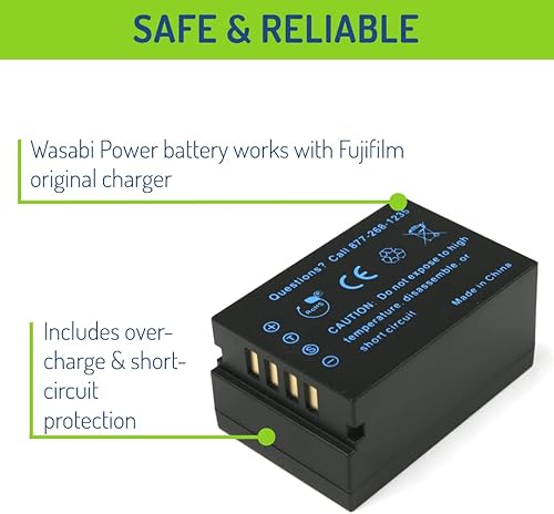 Miniatura 5 de Wasabi Power Batería (paquete de 2) para Fujifilm NP-T125 y Fuji GFX 50S, GFX 50R, GFX 100, VG-GFX1 Grip