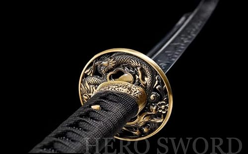 Miniatura 5 de 47 "Naginata Clay Templado T1095 Hoja de Acero de Alto Carbono Dragón Espada Samurái Japonés Maquinilla de Afeitar Hoja de Espiga Completa Afilada