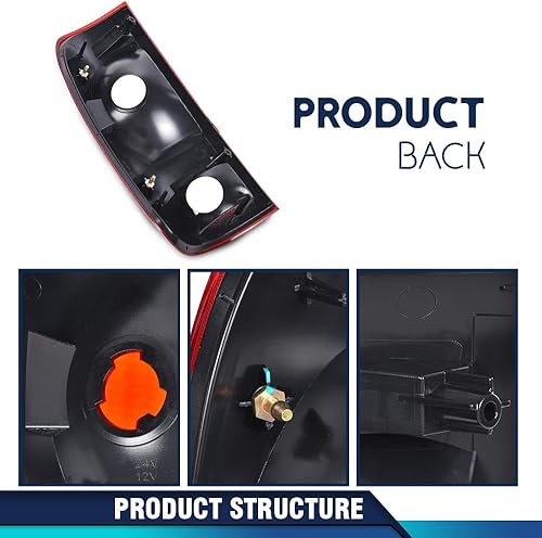 Miniatura 14 de PIT66 Luces traseras, compatibles con Ford F150 2009 2010 2011 2012 2013 2014 Conjunto de luces de freno traseras izquierda y derecha, lente roja