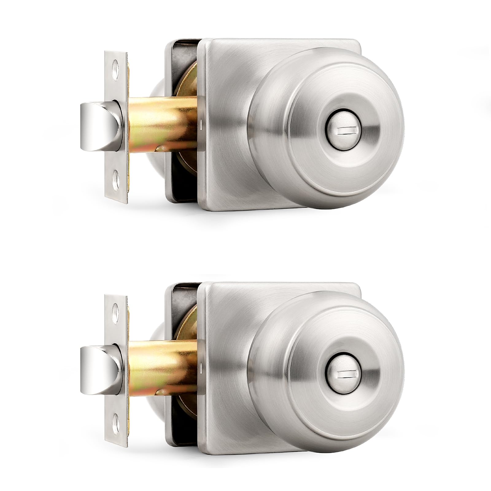 Probrico Brushed Nickel Door Knobs - Lockable & FREE SHIPPING -20 Probrico Brushed Nickel Door Knobs - Lockable & FREE SHIPPING -20
