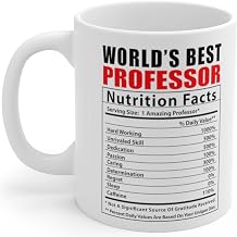 Funny Worlds Best Professor Nutritional Facts Coffee Mug Birthday Gifts 2026 Christmas Nutrition Cup Ceramic White 11oz