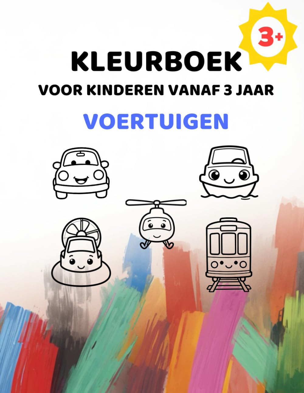 Eenvoudig Kleurboek voor Kinderen vanaf 3 Jaar: Voertuigen: Grote afbeeldingen met extra dikke lijnen