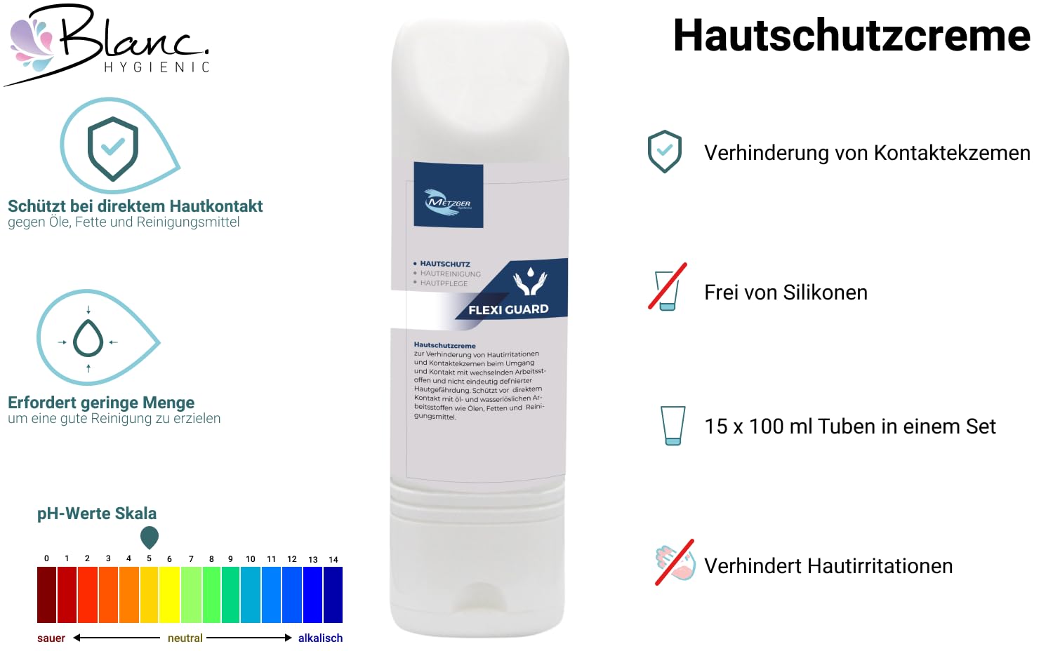 Flexi Guard Hautschutzcreme – 15 × 100 ml, silikonfrei