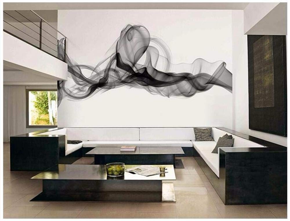 Papier peint panoramique 3D nuage de fumée art abstrait WLLLO 350x245 cm pour mur TV