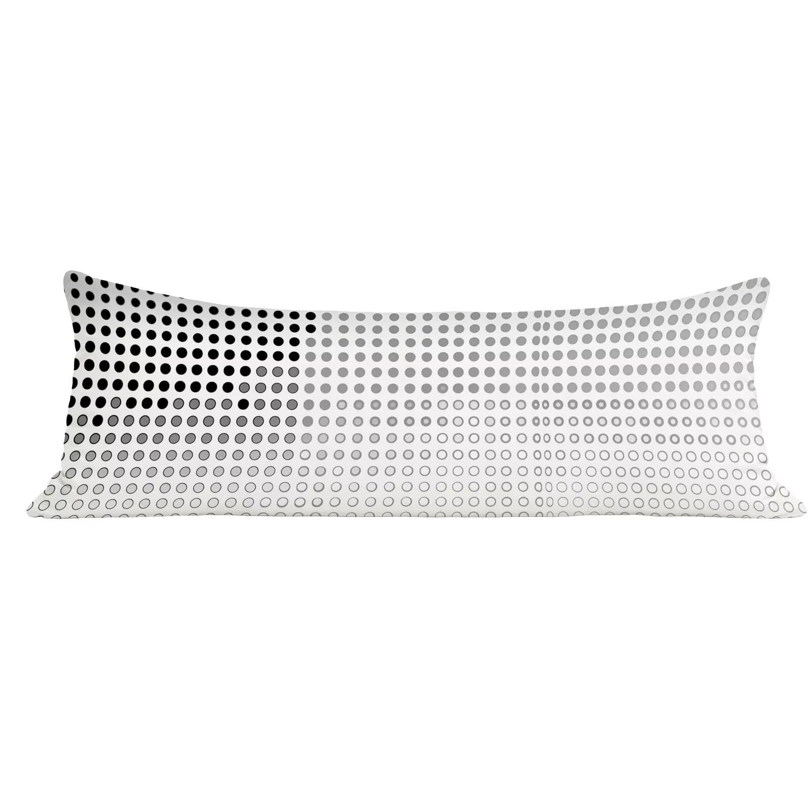 Funda de Almohada 60 x 180 cm Gris Protector Almohada 180 cm con Cremallera Invisible, Lino Durable y Transpirable Pillow Case Largas Puntos Impresión a Doble Cara para Cama, Sofá y Dormitorio dg-621
