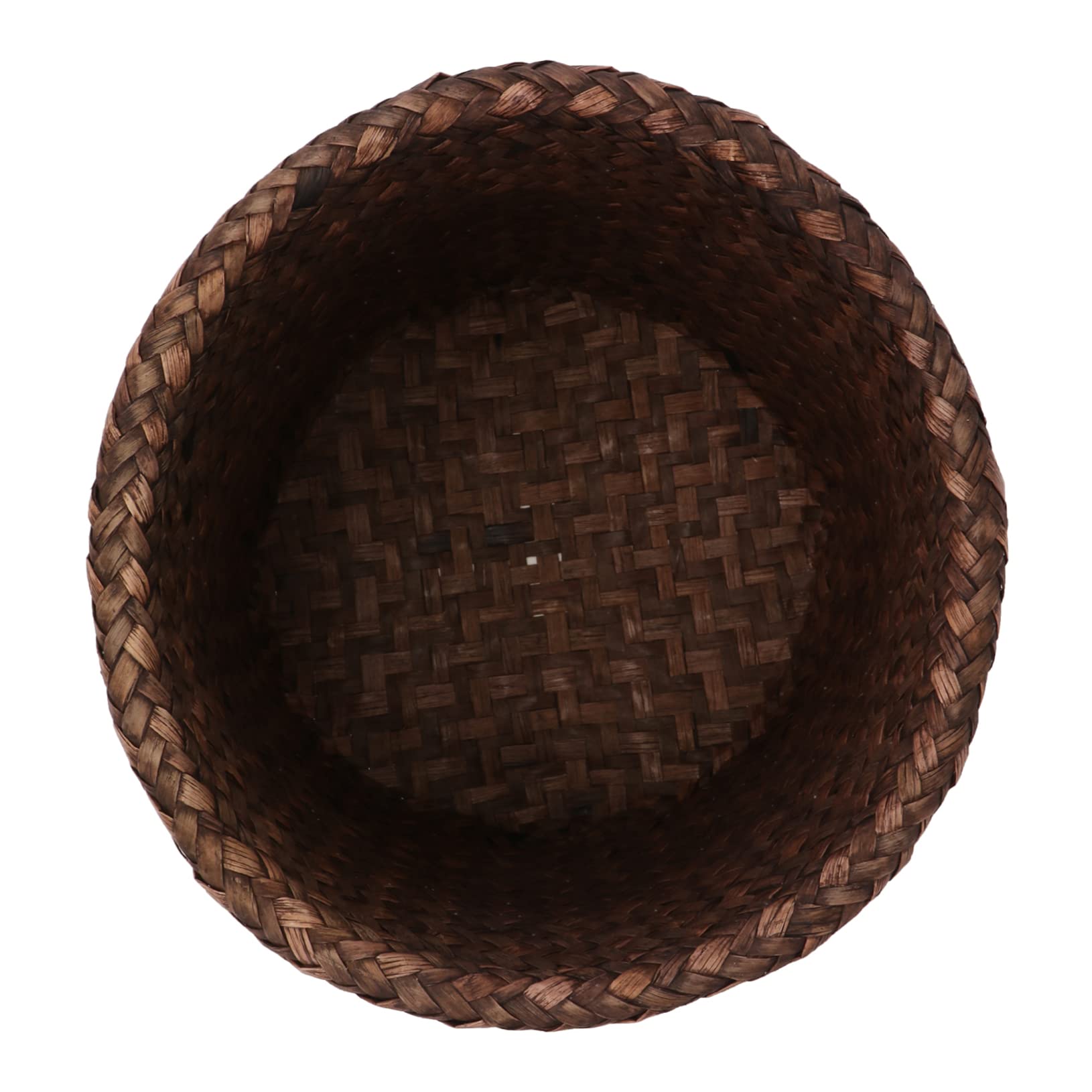 FUNOMOCYA 1pc Woven Storage Basket Hanging Baskets Outdoor Bamboo Cutlery Wicker Storage Baskets Toy Container Bamboo Containers Belly Basket Country Decor Stationery Flower Basket Seaweed