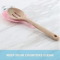 Vista 4 de Cucharas redondas de silicona - Juego de 2 rosas