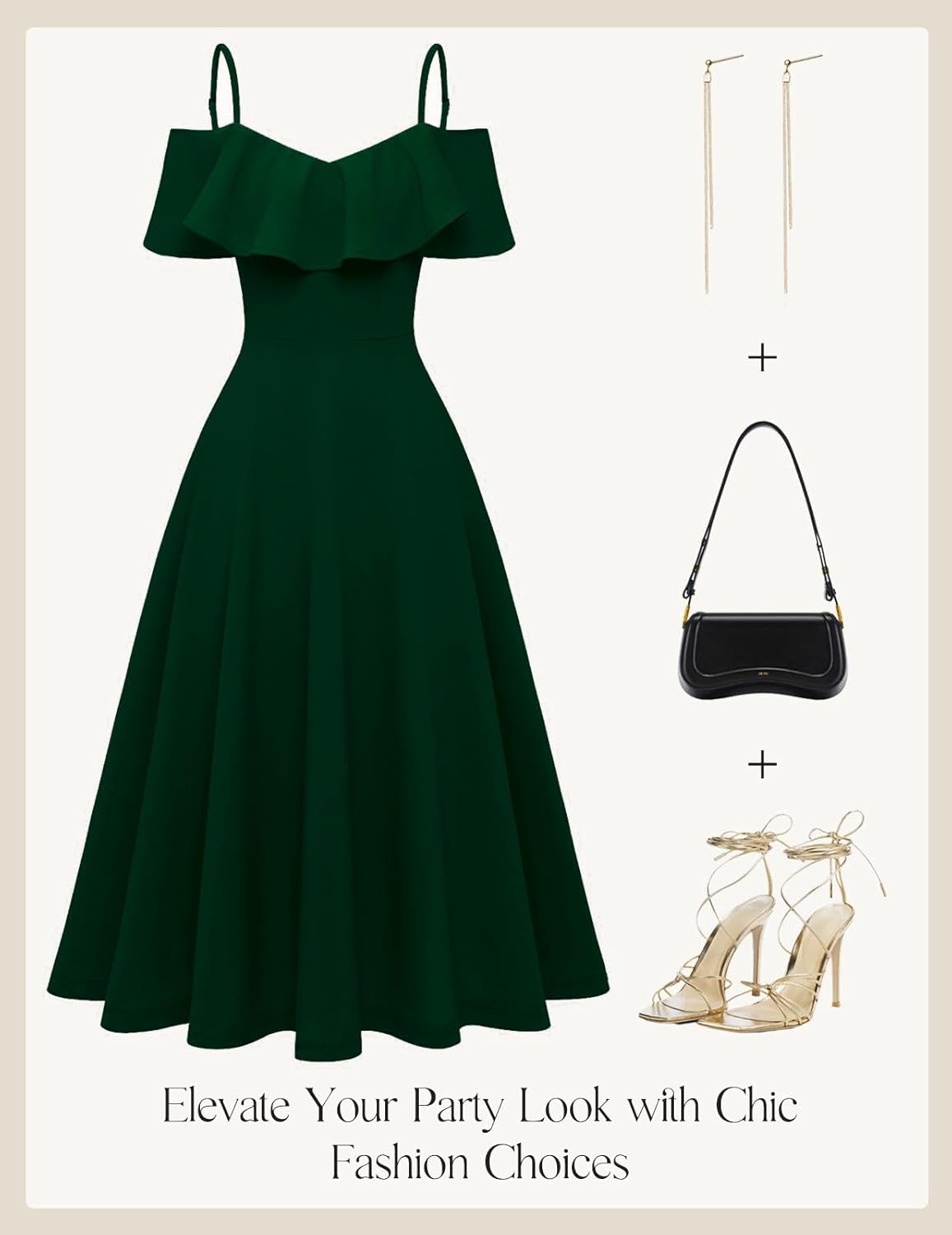 Bbonlinedress Womens Off The Shoulder Cocktail Dress, Formal Wedding Guest Prom Party Homecoming Graduation A-line Midi Dress - Image 5