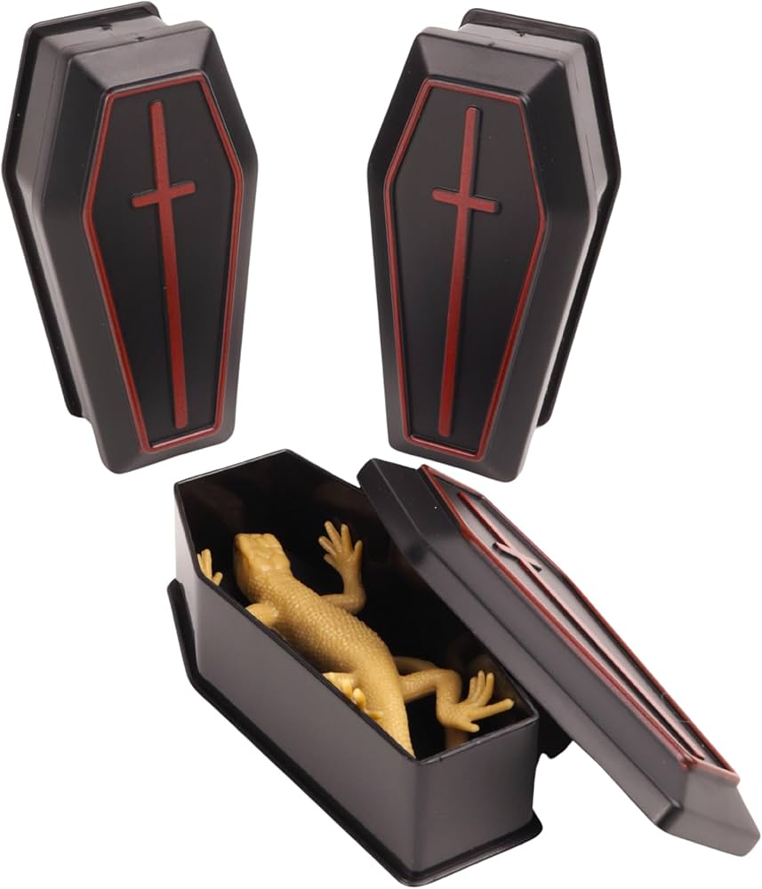 Amazon.com: Needzo Mini Coffin Box with Lizards Inside, Halloween