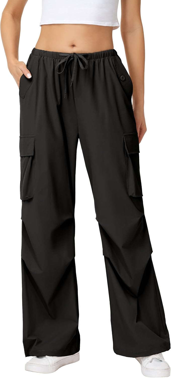 Cargo Pants Women Drawstring Loose Parachute Hiking Pants