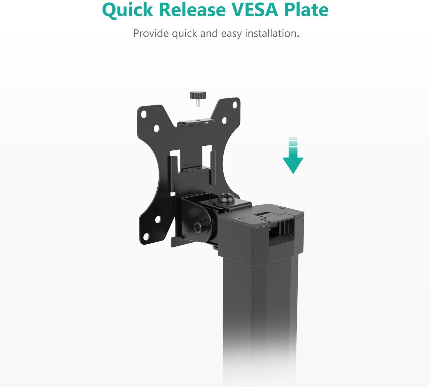 Flash Sale Buy 1 get 1 WALI Free Standing Single LCD Monitor Stand Gas Spring Adjustable Desk Mount Fits One Screen up to 32 inch, 15.4 lbs. Weight Capacity (GPV001), Black