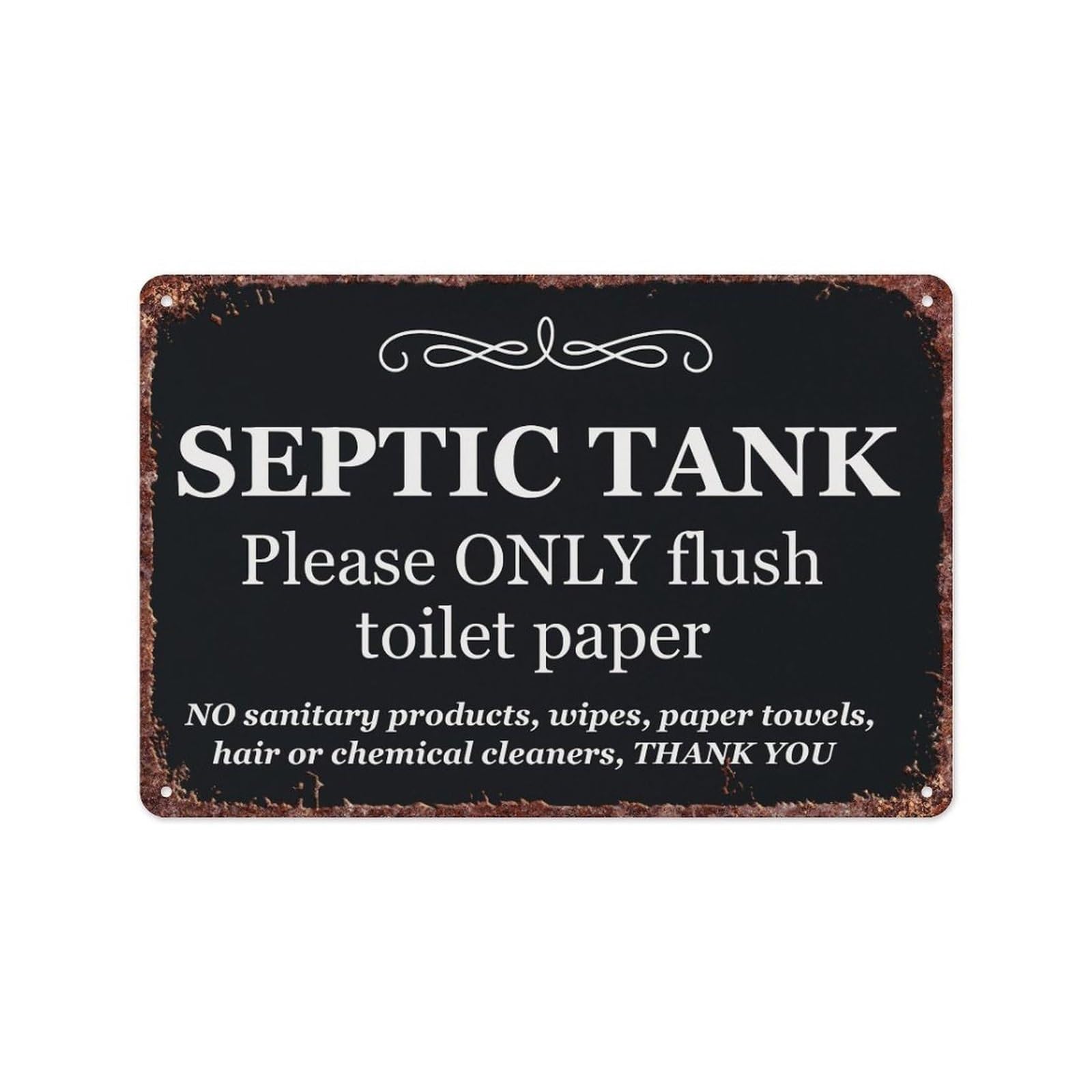 TAMDDBPJD Septic Tank Metal Sign Toilet Bathroom 12x8 Inch