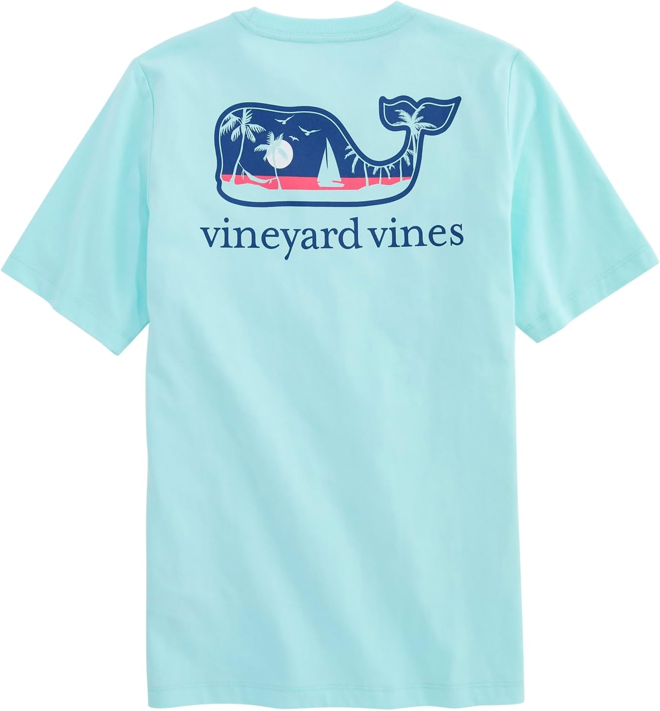 Vineyard Vines Boys' Boys' Palm Tree Boat Scenic Whale Fill Short-Sleeve Pocket Tee