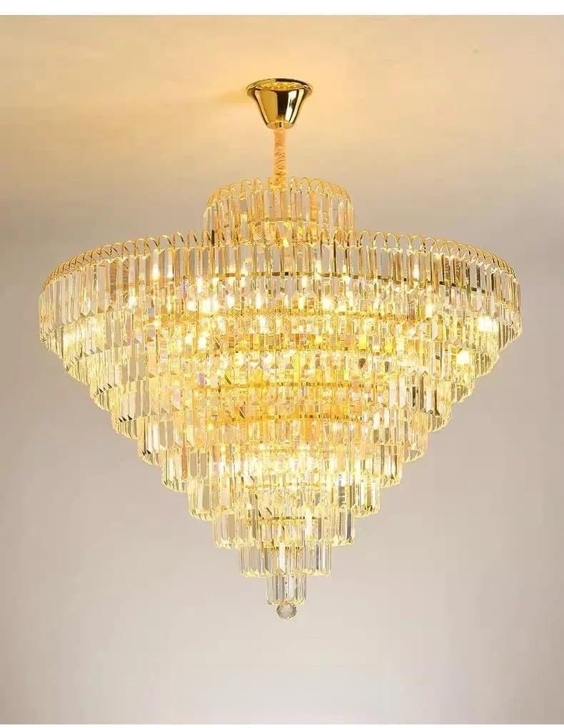 CSXSXAUO Contemporary Creative Pendant Lamp Light Luxury Crystal Lampshade Living Room Bedroom Restaurant Ceiling Chandelier