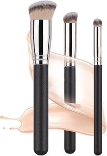 Foundation Concealer Make Up Brush, 3PCS Kabuki Makeup Brushes, Perfect for Blending Liquid, Application for Concealer, Powder, Liquid Cream or Flawless Powder Cosmetics