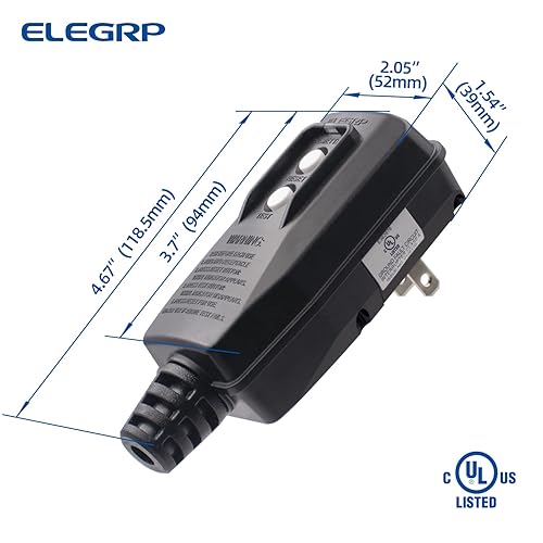 Miniatura 5 de ELEGRP G1215PM2 G20PMSR - Conjunto de enchufe de repuesto patentado GFCI, reinicio manual de 15 amperios sin conexión a tierra, 2 cables, 2 clavijas