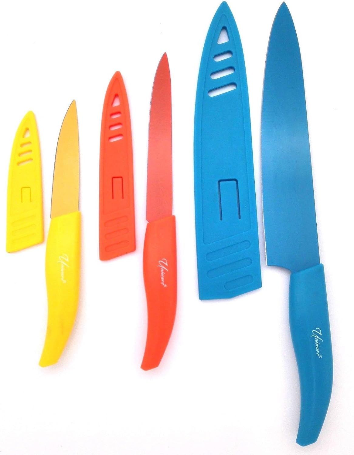 Set de Cuchillos de Cocina 3 Piezas Acero Inoxidable con Fundas