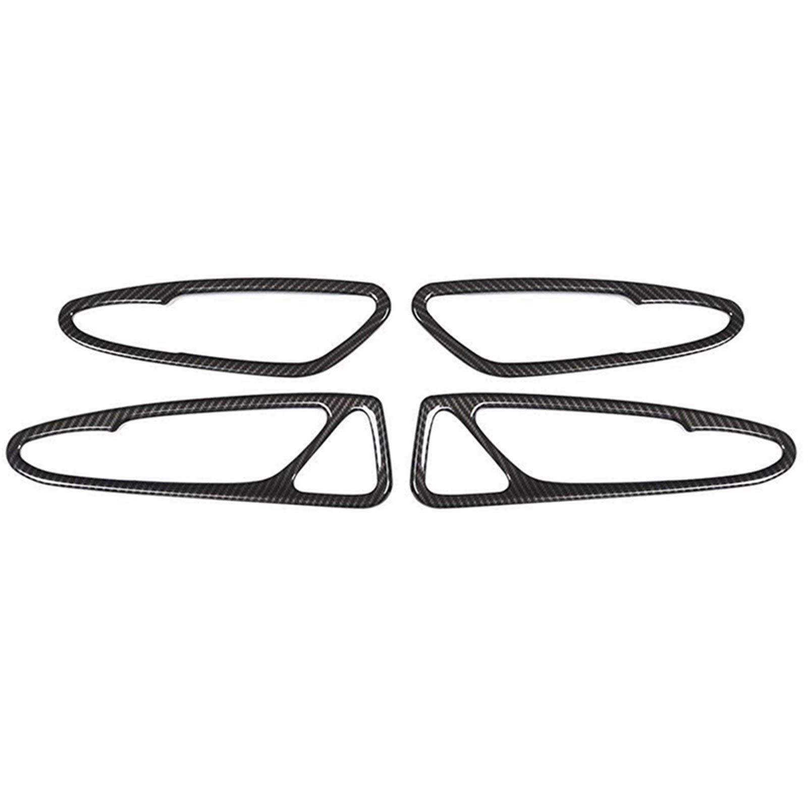 ABS ABS Fibra di carbonio Stile Car Interior Door Handle Frame Trim, for Alfa Romeo, for Stelvio 2017-2019