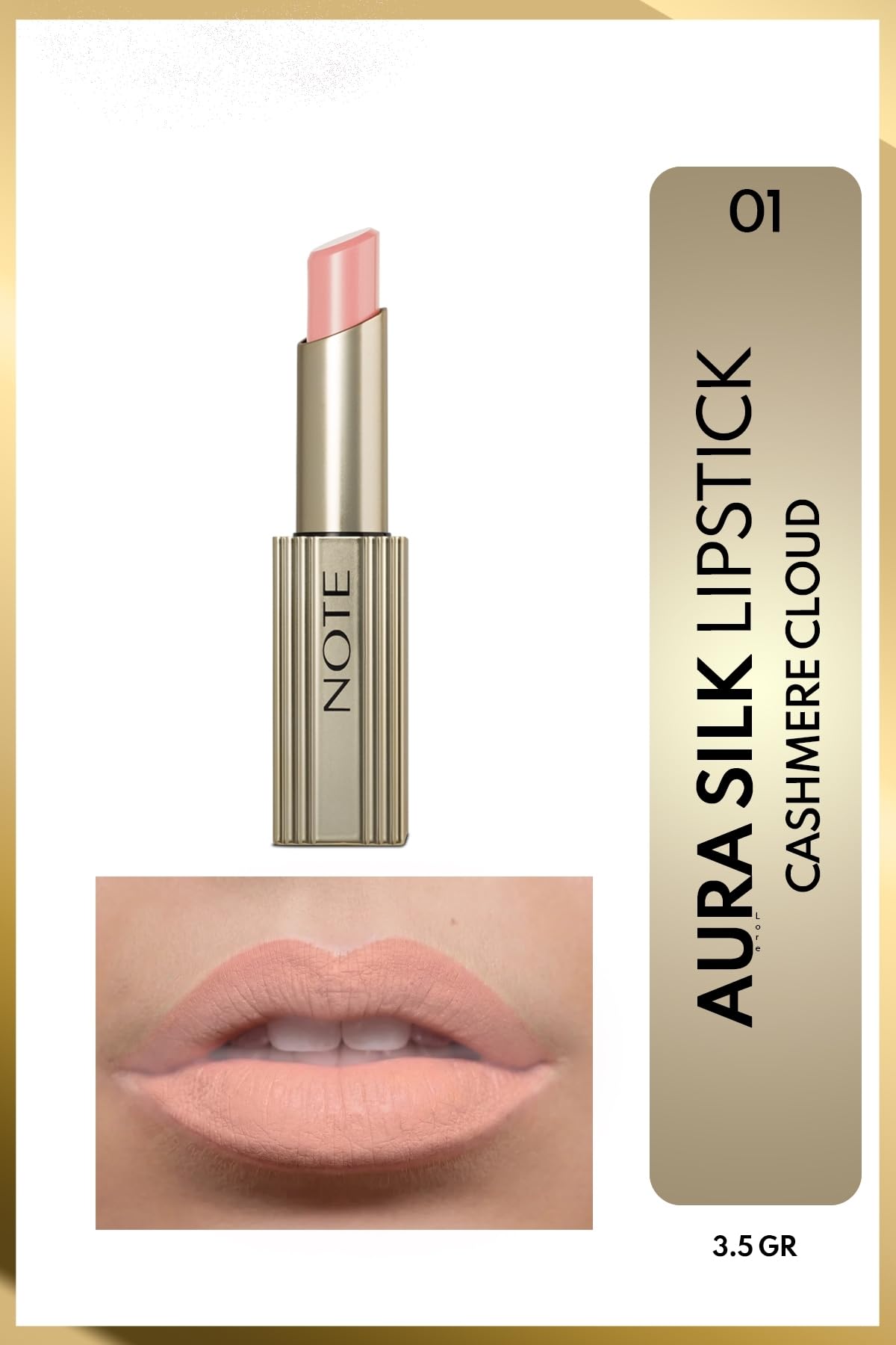 Aura Silk Lipstick 01 Cashmere Cloud Kremsi Yarı Parlak Ruj - Nude