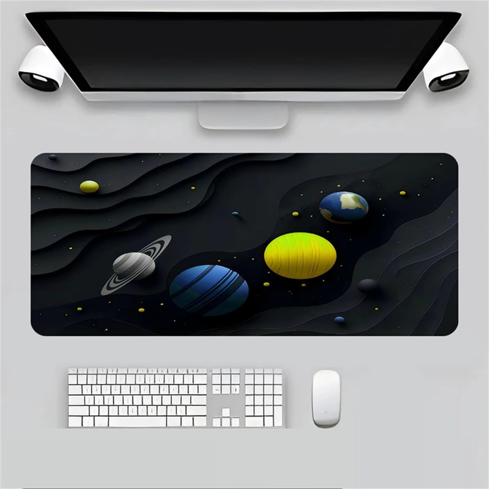 Tappetino Mouse XXL 700x400x3mm Universo dei cartoni animati tappetino per mouse Gaming,Base Antiscivolo,con Bordi Cuciti,Sottomano Grande Dimensione per Uffici e Scrivanie da Gioco