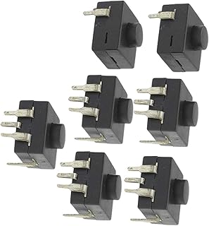 Aexit 7個垂直5ピンラッチ懐中電灯プッシュボタンスイッチブラック(Interrupteur ? bouton-poussoir vertical ? 5 ??broches pour lampe de poche ? verrouillage vertical', noir
