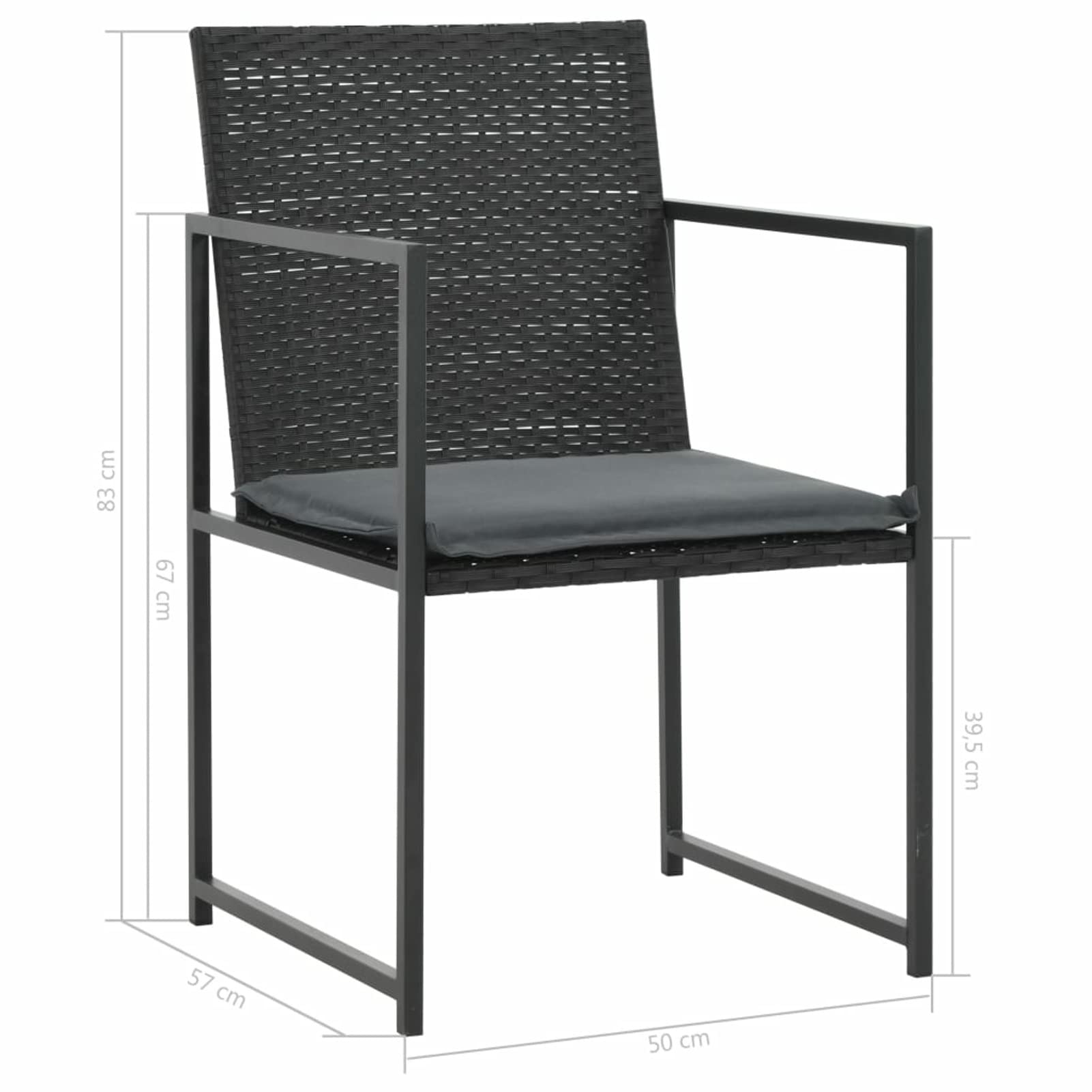 Gecheer Conjunto Mesa y Sillas Jardin de Ratán 7 pzas Muebles Jardin Exterior con Cojines,Set de Comedor de Jardín Mesa y Sillas Terraza Balcón,Muebles Salón Jardín Modular,Negro