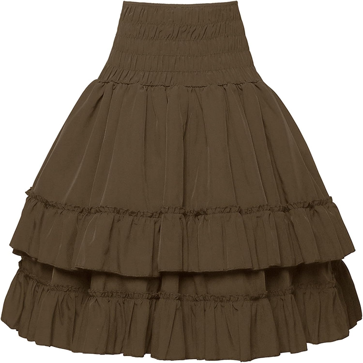 JOAU Women Gothic Steampunk Skirt Victorian Lace Up Irregular Ruffle Pirate Skirts Medieval Renaissance Costume Cupcake Skirt