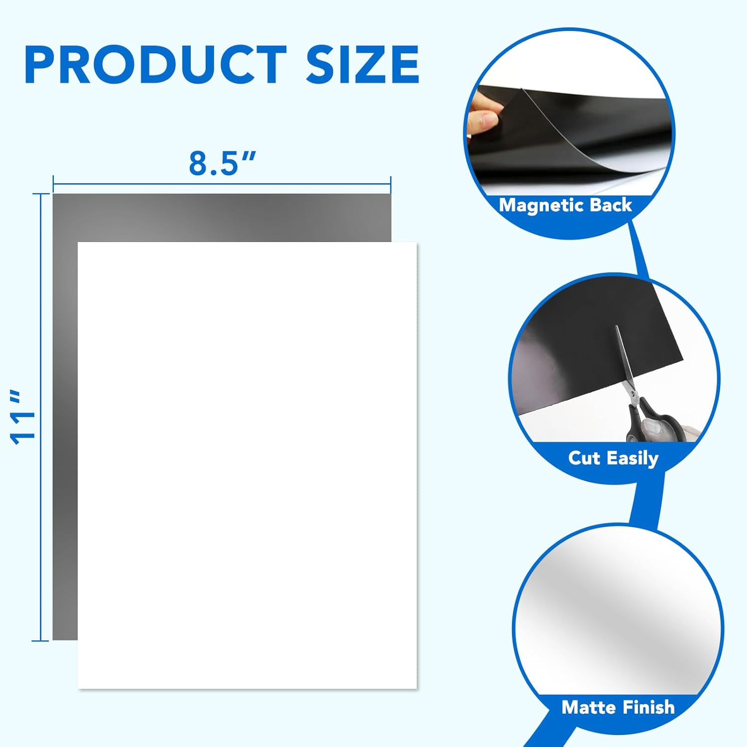38 Pcs Printable Magnetic Sheets 8.5x11 Inches Matte Magnet Paper Sheet Non Adhesive Magnetic Paper for Inkjet Printers, Flexible Magnet Photos for DIY Crafts