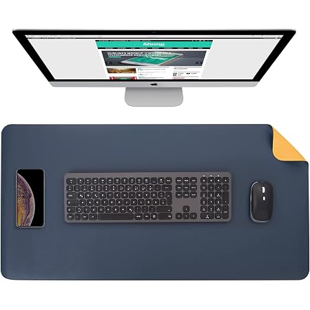 Tapis De Souris PINKCAT 80x40 Cm - Surface PU Imperméable, Base Suède Antidérapante, Vert Clair - 3