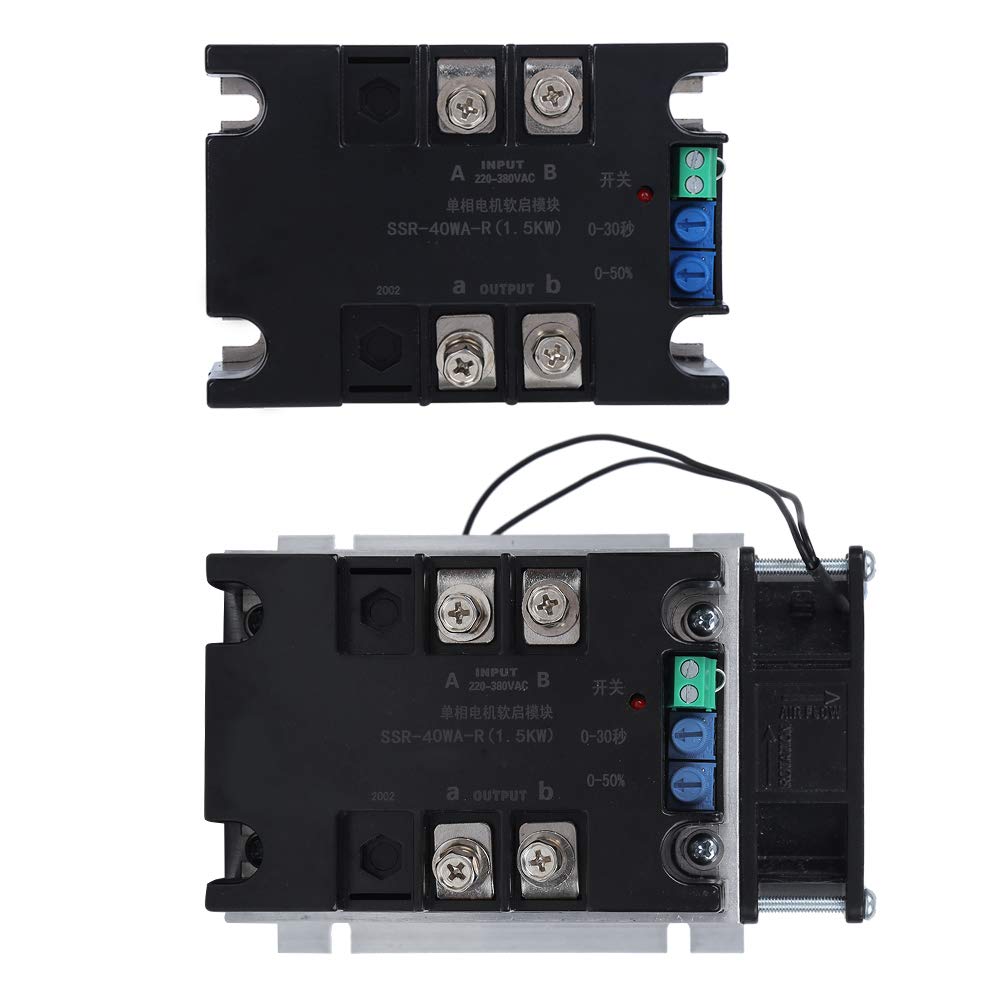 SSR 40WA R1 Scheda di avviamento motore 1, 5 kW con motore di controllo della commutazione inferiore in alluminio Modulo di controllo soft start per motore monofase(Module)