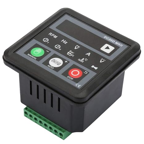 Generator Controller,DC20D MKII Electronic Generator Controller Module ,Control Panel for Engine or Generator, Auto Start/Stop, and Alarm Indication
