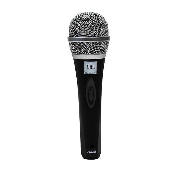 JBL Commercial CSHM10 Handheld Dynamic XLR Unidirectional Microphone With On/Off Switch (Cable Not Included) Black, Medium