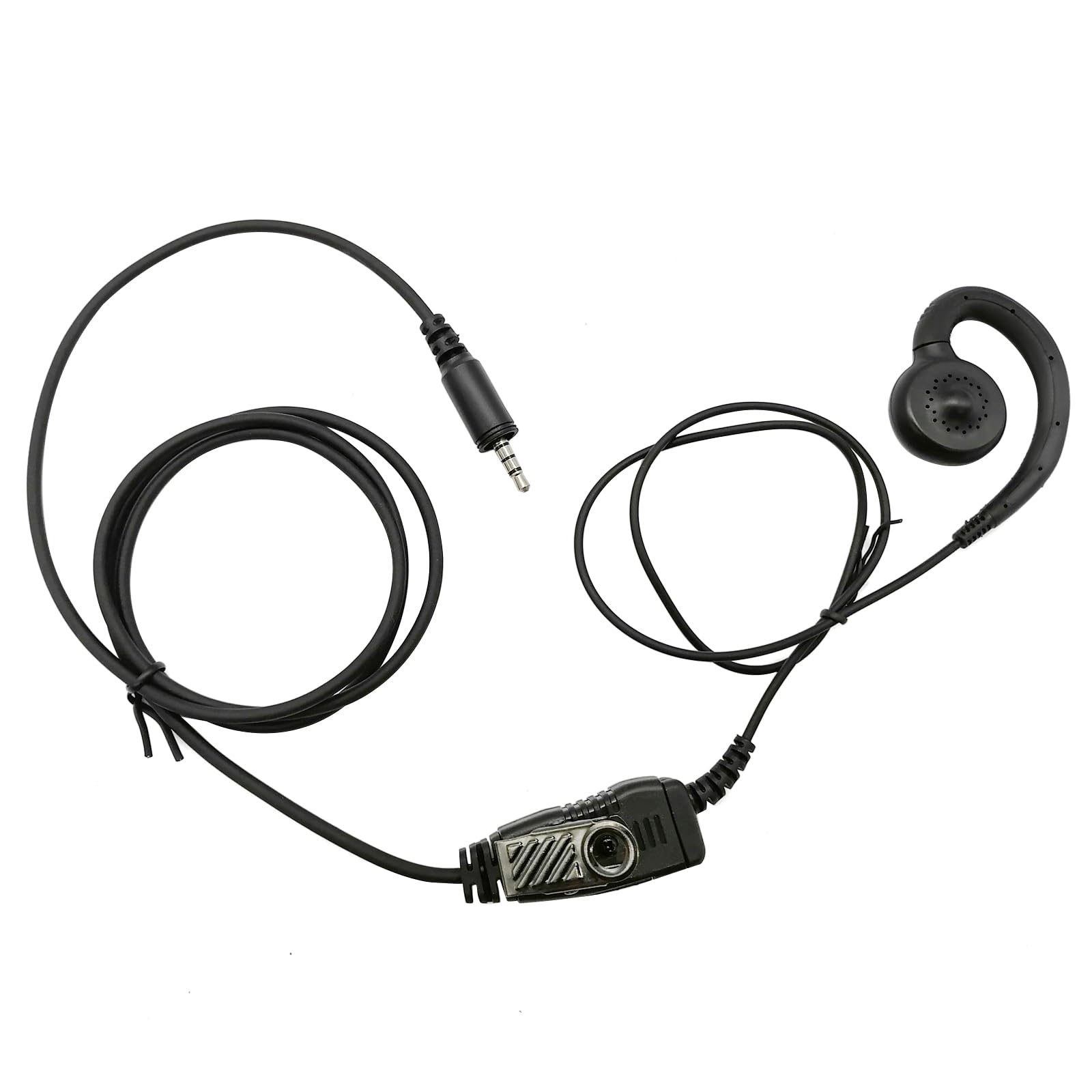 Pdflie Walkie Talkie Earphones with Mic, Two Way Headset Replacement for Kenwood Khs-34 C-Ring Earpiece, Compatible with ProTalk PKT-23 Portable Radio