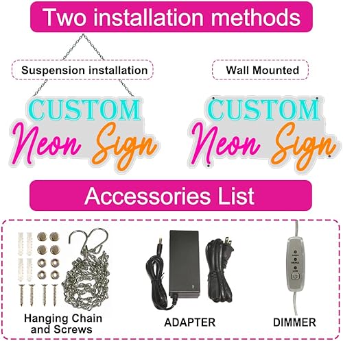 Miniatura 6 de Letrero de neón personalizado con luces LED regulables para decoración de pared de dormitorio, boda, fiesta de cumpleaños, bar, decoración del 2
