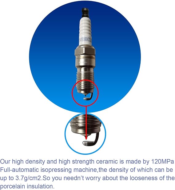 V7443 Laser Iridium Spark Plugs - Automotive Replacement Spark Plugs,OE Replace SP432,8 Pack