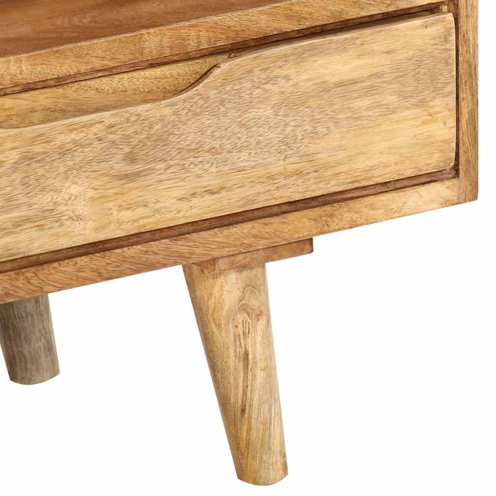 Mobile basso per TV, in legno massiccio, 110 x 30 x 41 cm, colore