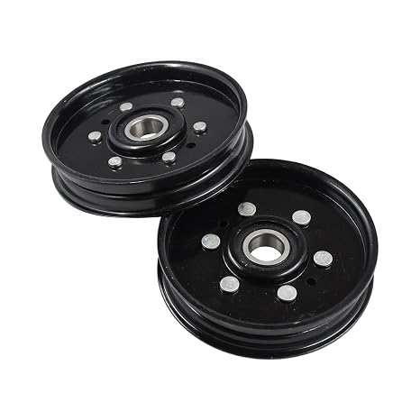 2PCS Flat Idler Pulley AM37249 AM107468 AM37442 AM35862 M81677 Compatible with John Deere 38 48 54 Mower Decks Replace for eXmark 1-602501 1-403009 Husqvarna 601000391 533310326
