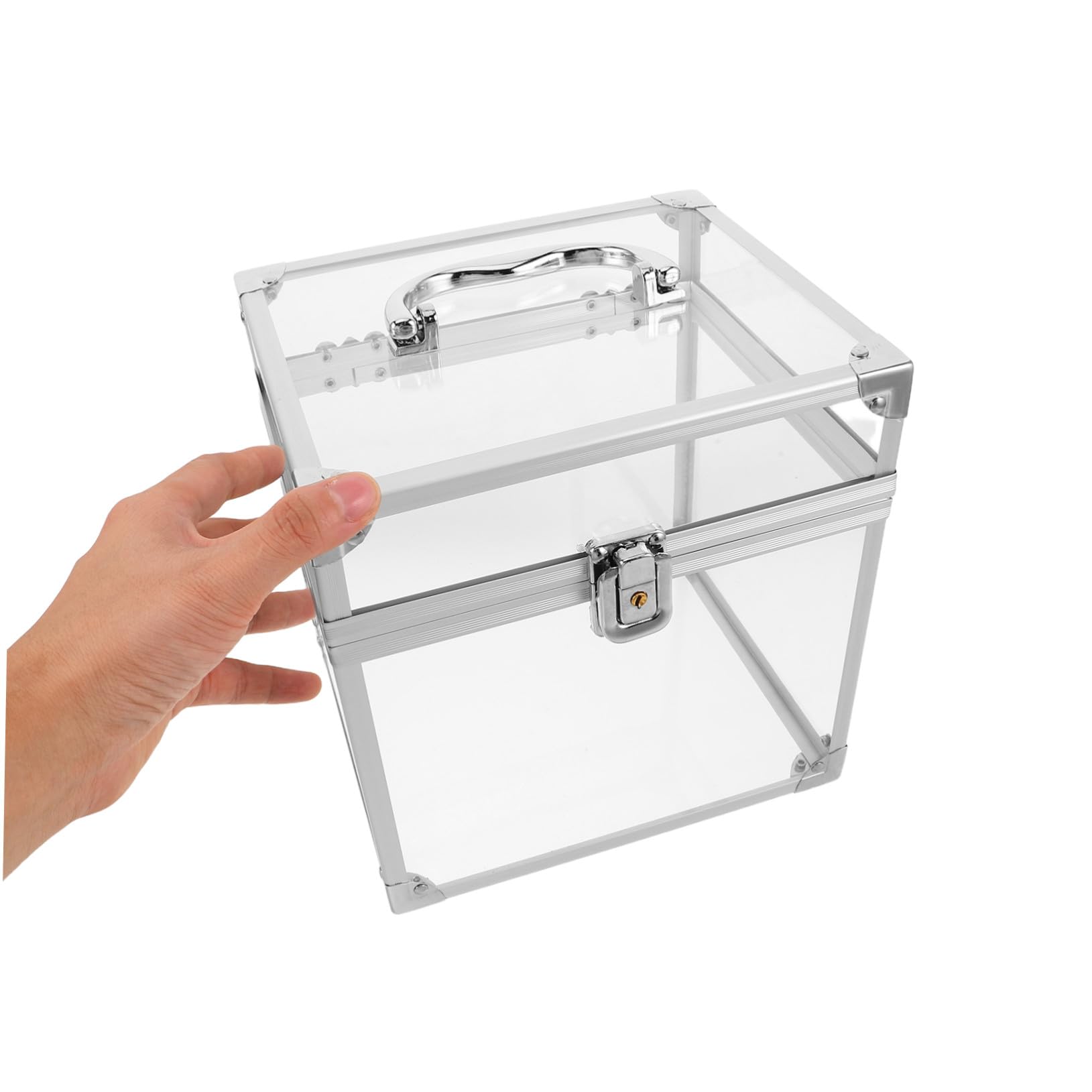 Homoyoyo Custodia Acrilica per Organizzatore di Dischi in Vinile e CD con Manico, Grande Capacità e Design Elegante per Casa e Studio, Facile Identificazione e Trasporto