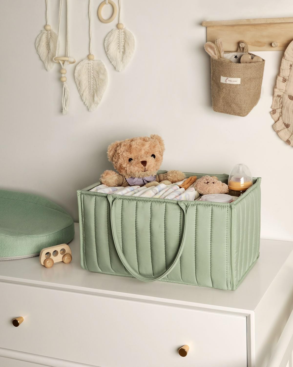 Clefairy Baby Diaper Caddy Organizer, Soft Nursery Storage Basket for Changing Station Girl and Boy - Baby Registry Must Haves, Newborn Essentials - Gift for Baby Shower, Car Caddy Organizer-image-25