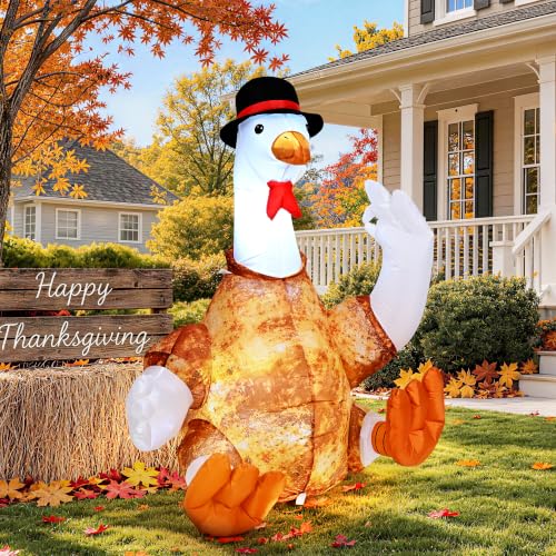 TIESJOY 4FT Thanksgiving Inflatable Turkey...