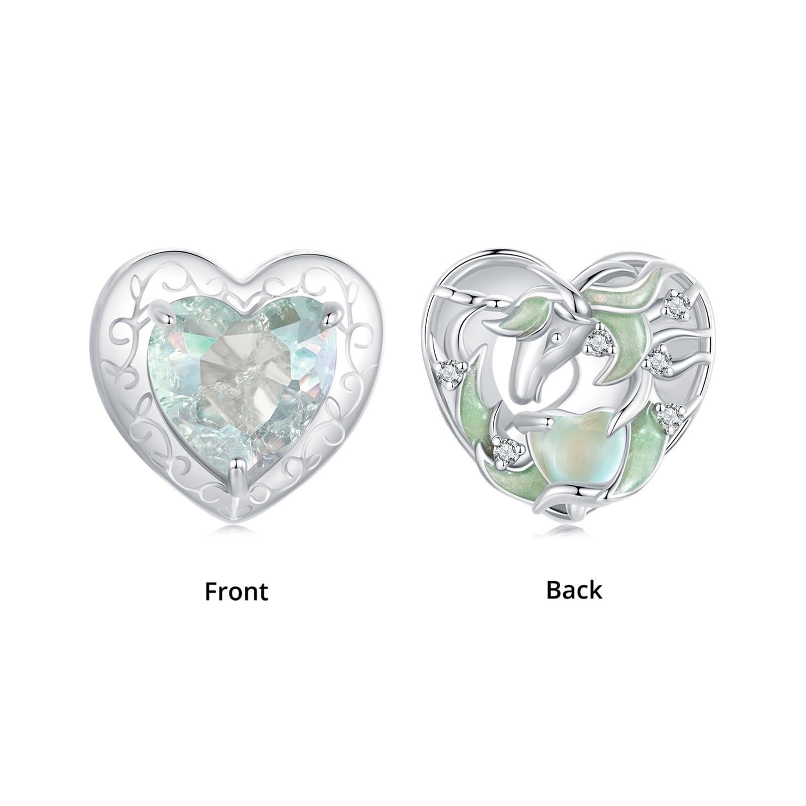 Charms da donna in argento sterling 925 con tema foresta, serie elfo verde, for bracciale Pandora. Un regalo festivo fresco e delicato for la creazione di gioielli fai da te.
