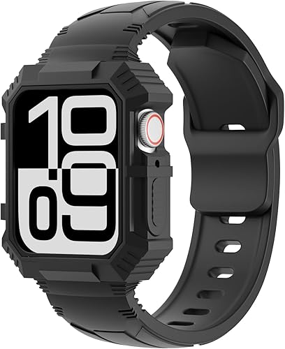 Shalila Correa deportiva de silicona resistente con funda compatible con correas de Apple Watch de 1.496 in 1.575 in 1.614 in 1.654 in 1.732 in