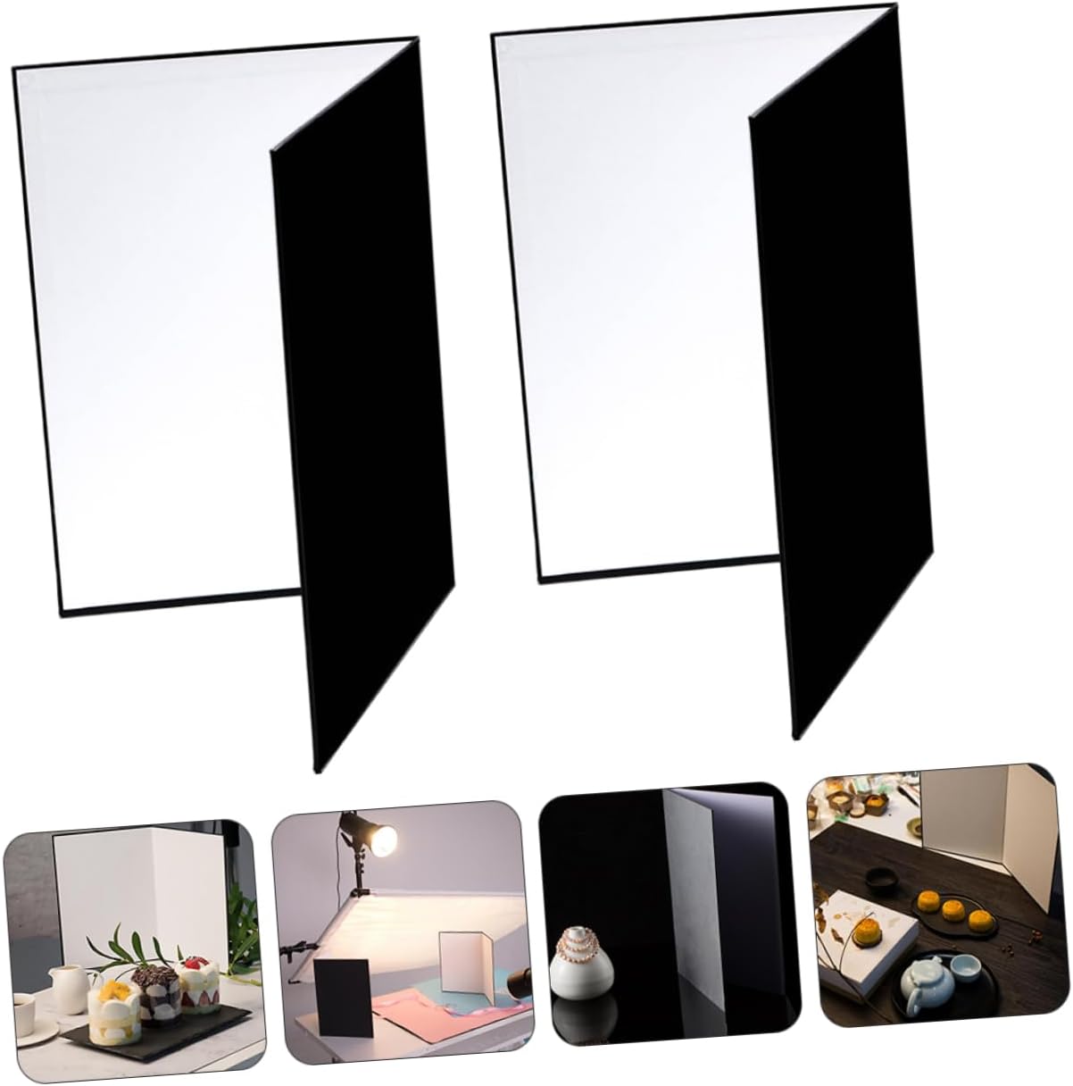 Angoily 2pcs Cardboard Folding Reflector Double Sided Light Diffuser for Photography Props Portable Easy to Use for Product Shooting