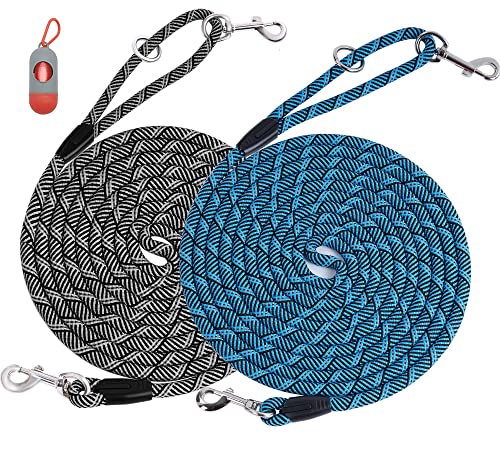 2 Pack Long Dog Leash for Training - 15FT/30FT/50FT, Reflective Rope Check Cord for Large, Medium & Small Dogs - Tie-Out Cable Lead for Hunting, Camping or Backyard by Lanwandeng - Used condition - US$31.34