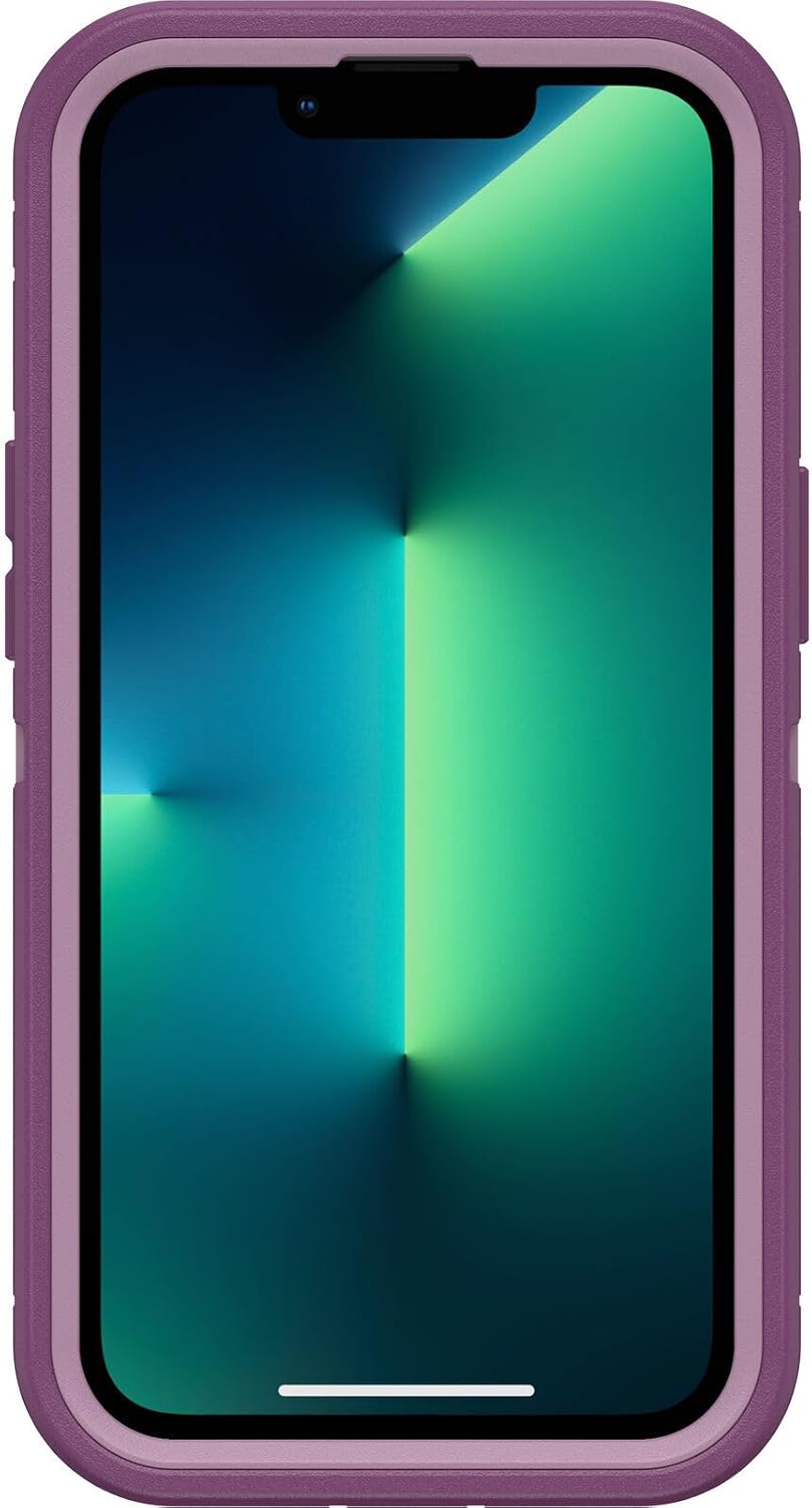 OtterBox iPhone 13 Pro (Only) - Defender Series Screenless Edition Case - Happy Purple - Holster Clip Included - Microbial Defense Protection - Retail Packaging
