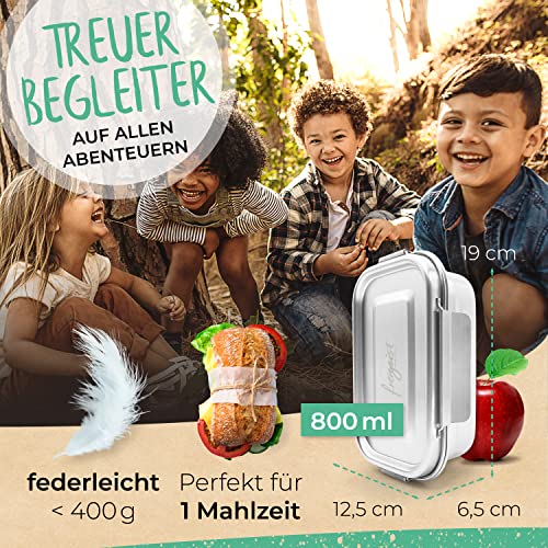 Edelstahl Brotdose freigeist für Kinder mit Trennwand und Ausstechern